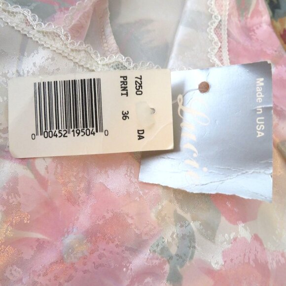 New Vintage 70s Lucie Ann II Floral Print Tank Top Camisole S Lace Trim USA Made - Picture 13 of 14